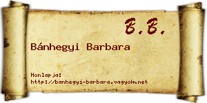 Bánhegyi Barbara névjegykártya