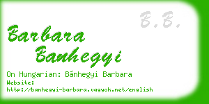 barbara banhegyi business card