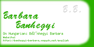 barbara banhegyi business card